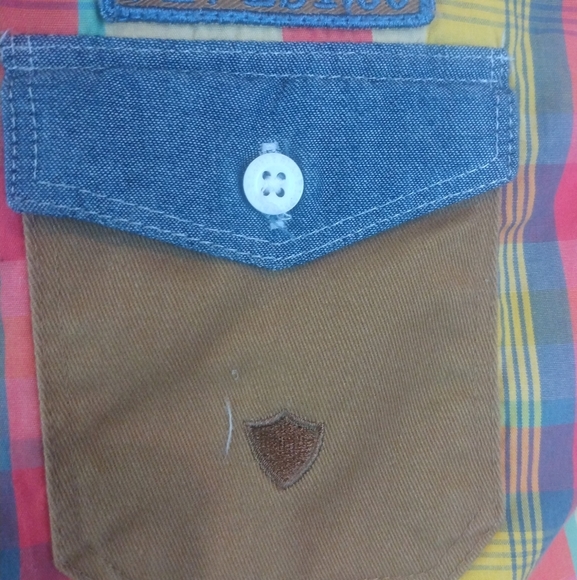 Blac Label Yellow/Red Striped Print Shirt - Picture 4 of 7